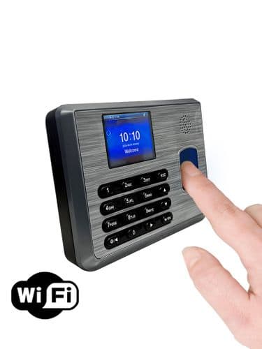 GeoTime 10 X Time Clock with Wifi. Biometric fingerprint - eliminates ‘buddy punching’. Accurate and Reliable Software. FREE Export to payroll. NO SUBSCRIPTIONS NEEDED. 1 year warranty. 90 days FREE Support.