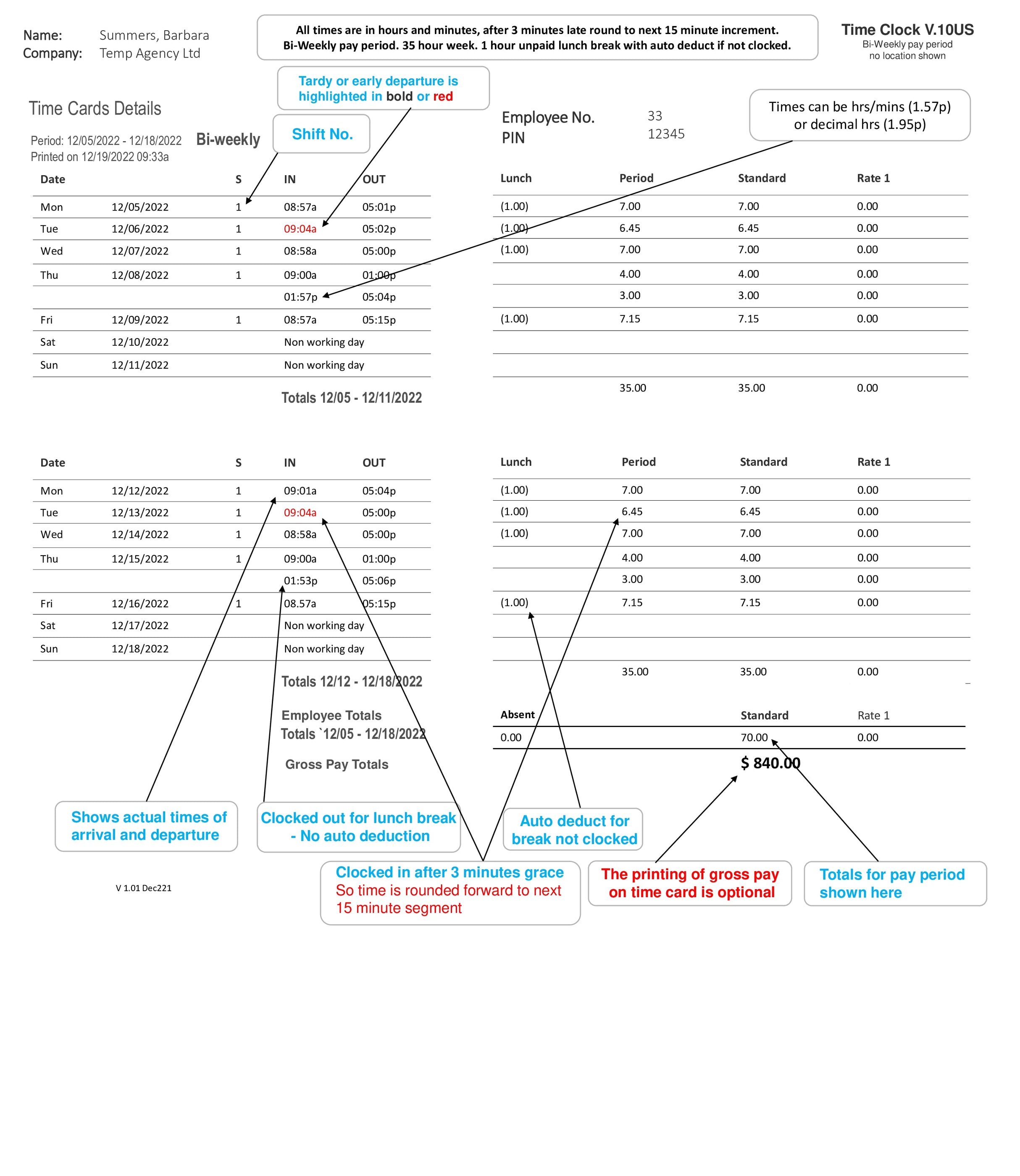 Time clock Biometric time recorder WIFI Free support — Time Clocks Inc