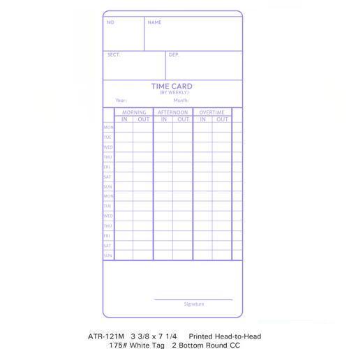 ATR-121-M Time Cards (Pack of 1000's $38.25)