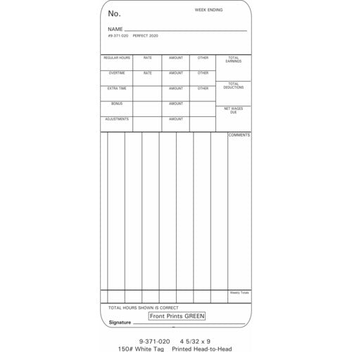9-371-020 Time Cards (Pack of 1000's $40.00)