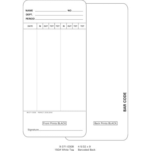 9-371-030B Time Cards (Pack of 1000's $74.00)