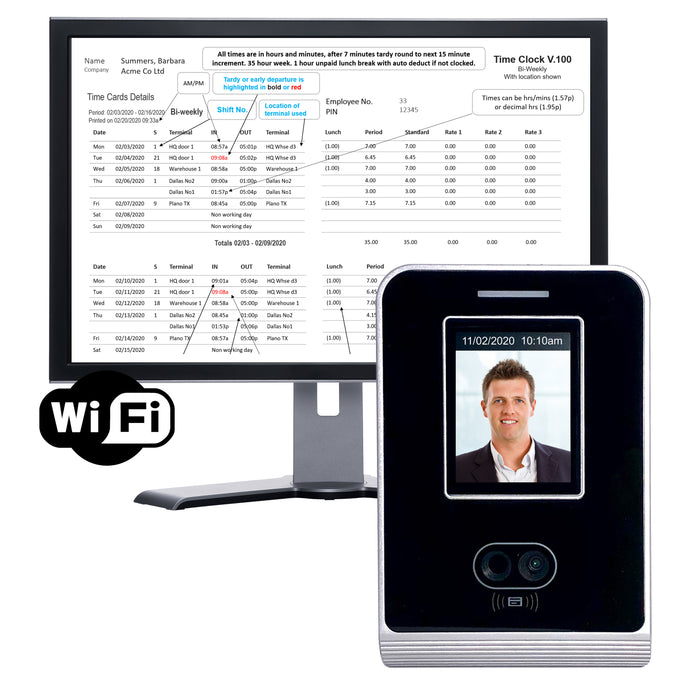 Time Clock  | Non-Contact Facial Recognition. Accurate and Reliable. FREE Live Attendance Dashboards, Payroll Export. 12 months Free Support. NO SUBSCRIPTIONS.