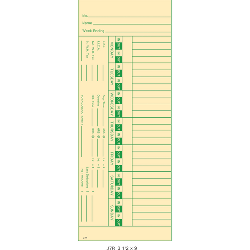 Time Clock Cards Time clock cards — Time Clocks Inc
