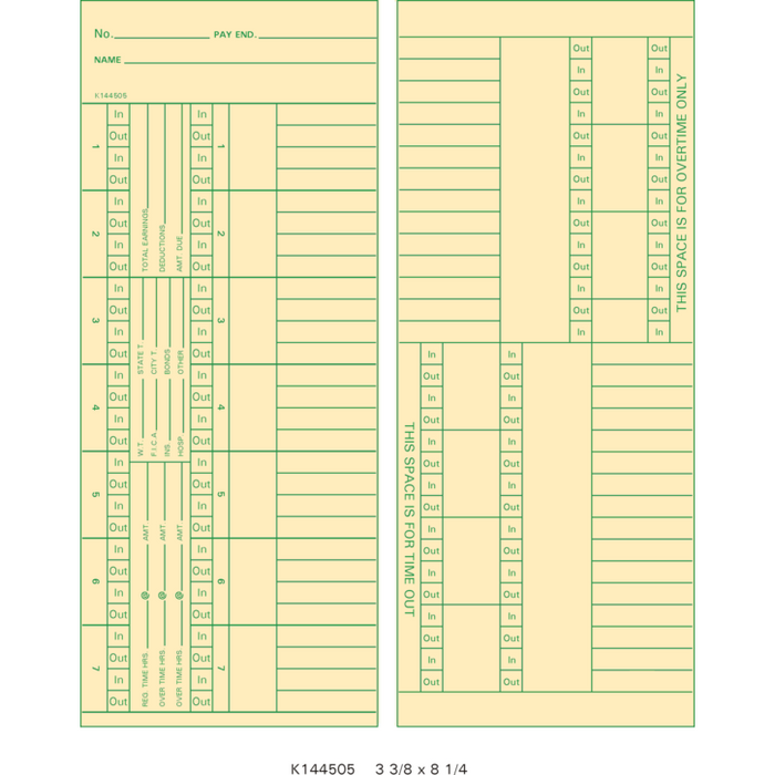 Simplex 1950-9307 Time Cards (Pack of 1000's $33.99)