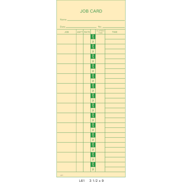 TOPS 1258 Time Cards (Pack of 1000's $33.30)